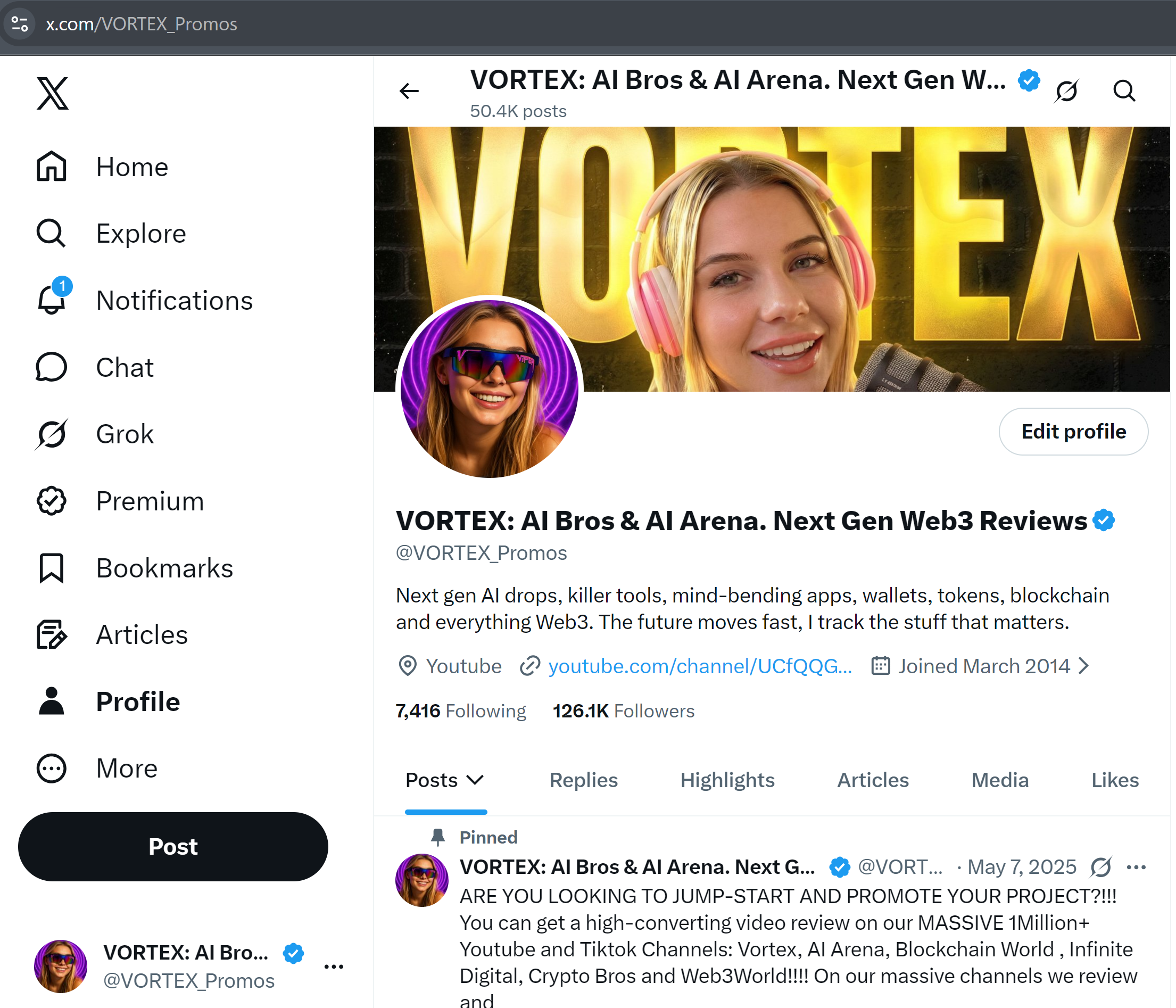 Vortex AI — Premium AI & Web3 Promotion Network